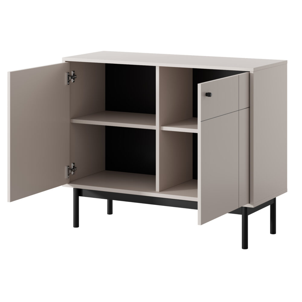 Kommode DIEPPE - Kaschmir - Metallgriffe - Holzbeine - Breite 104 cm, Höhe 83 cm, Tiefe 39 cm – Bild 4