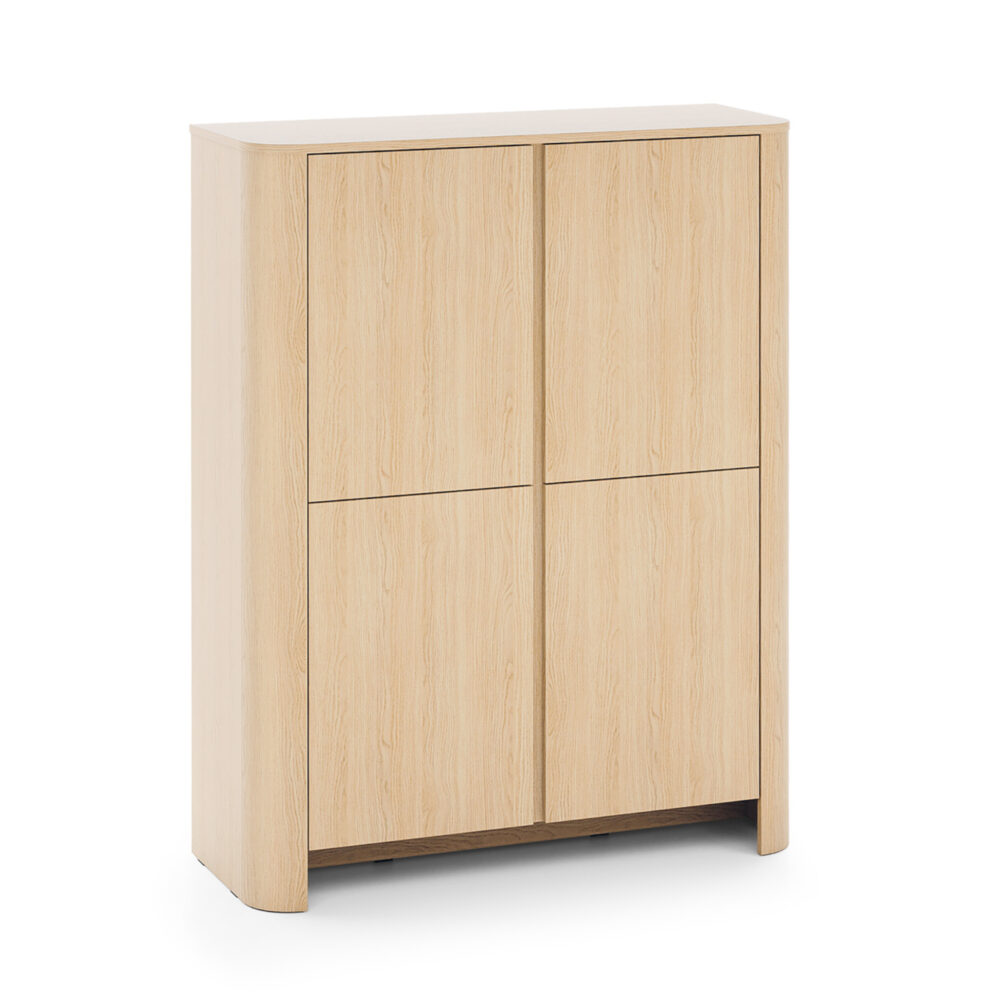 XMEBSKRKOMPI03801102_00.jpg Kommode AMOS K103 - Eiche - Abgerundet - Sanftes Schließen - Breite 103 cm, Höhe 132 cm, Tiefe 39 cm – Bild 1