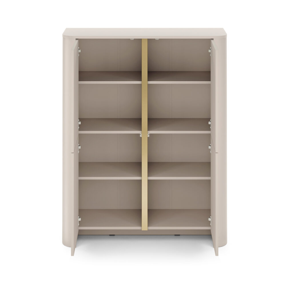 Kommode AMOS K103 - Kaschmir - Abgerundet - Sanftes Schließen - Breite 103 cm, Höhe 132 cm, Tiefe 39 cm – Bild 4