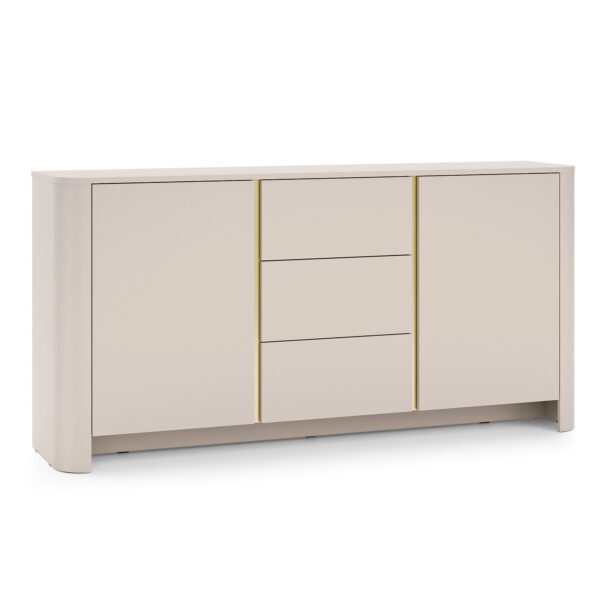 Kommode AMOS KSZ168 - Kaschmir - Abgerundet - Sanftes Schließen - Schubladen - Breite 103 cm, Höhe 132 cm, Tiefe 39 cm