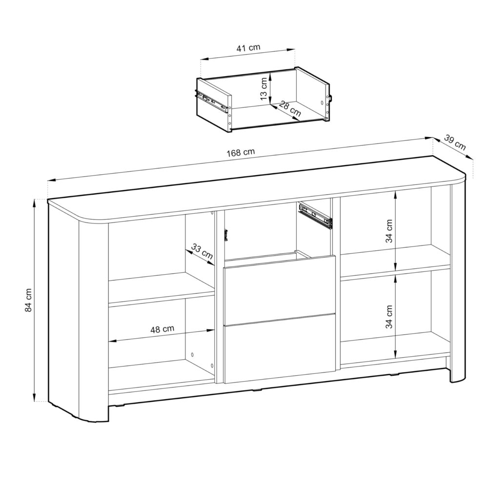 Kommode AMOS KSZ168 - Kaschmir - Abgerundet - Sanftes Schließen - Schubladen - Breite 103 cm, Höhe 132 cm, Tiefe 39 cm – Bild 3