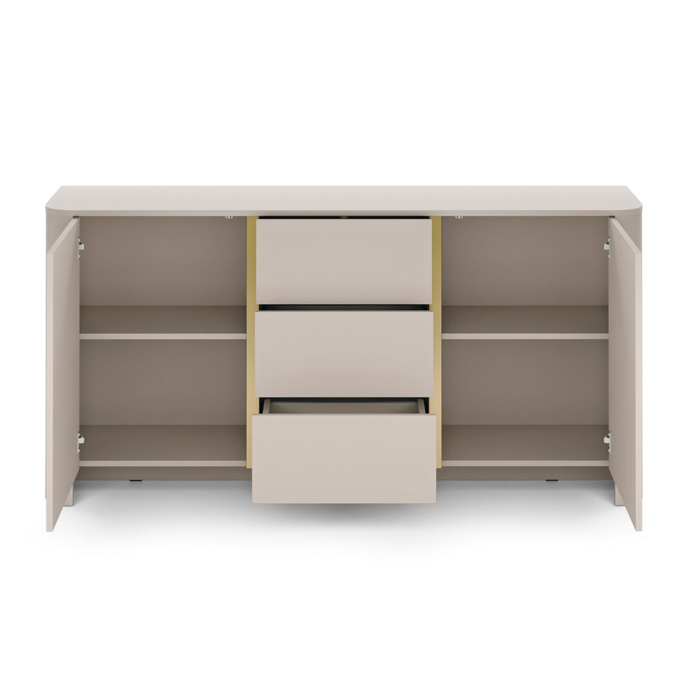 Kommode AMOS KSZ168 - Kaschmir - Abgerundet - Sanftes Schließen - Schubladen - Breite 103 cm, Höhe 132 cm, Tiefe 39 cm – Bild 4