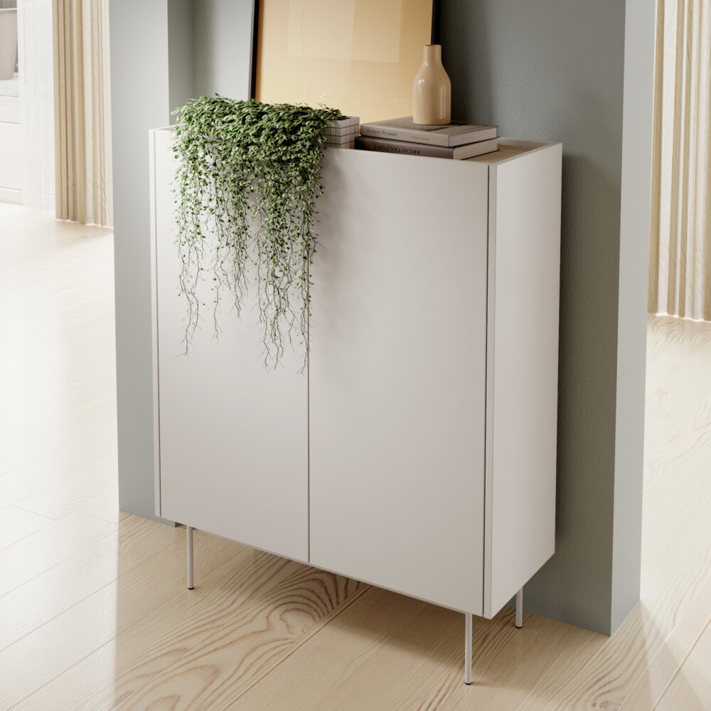 Kommode Kelowna KD97 - Kaschmir / Eiche - Breite 97 cm, Höhe 122 cm, Tiefe 37 cm – Bild 2