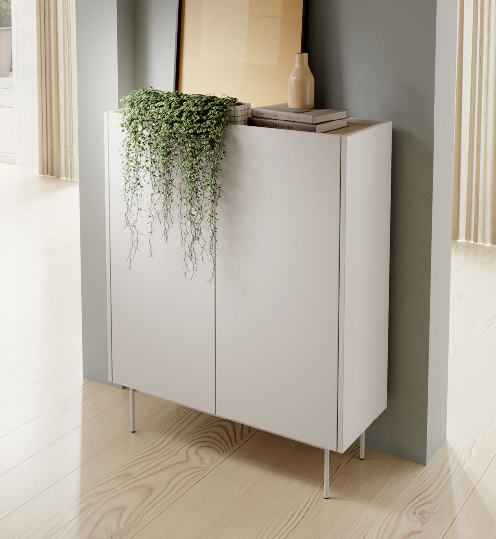 Kommode Kelowna KD97 - Kaschmir / Eiche - Breite 97 cm, Höhe 122 cm, Tiefe 37 cm – Bild 6