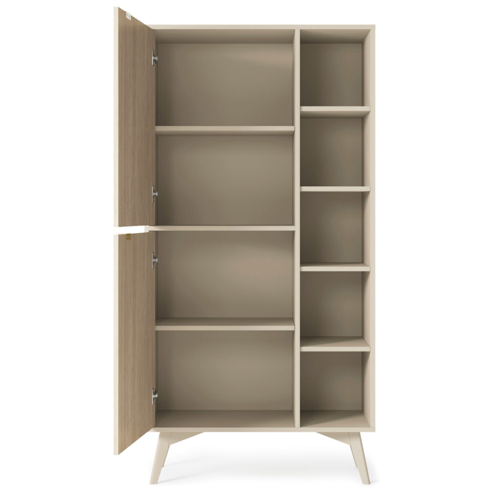 Standregal TOFINO - Eiche - Beige - Metallgriffe - Breite 80 cm, Höhe 160 cm, Tiefe 38 cm – Bild 4