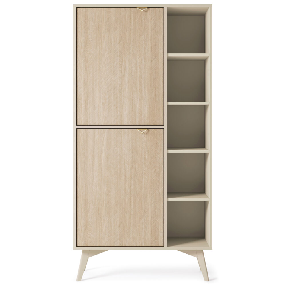 Standregal TOFINO - Eiche - Beige - Metallgriffe - Breite 80 cm, Höhe 160 cm, Tiefe 38 cm – Bild 8
