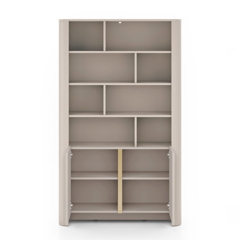Hohes Standregal AMOS - Kaschmir - Abgerundet - Sanftes Schließen - Breite 103 cm, Höhe 170 cm, Tiefe 39 cm – Bild 4