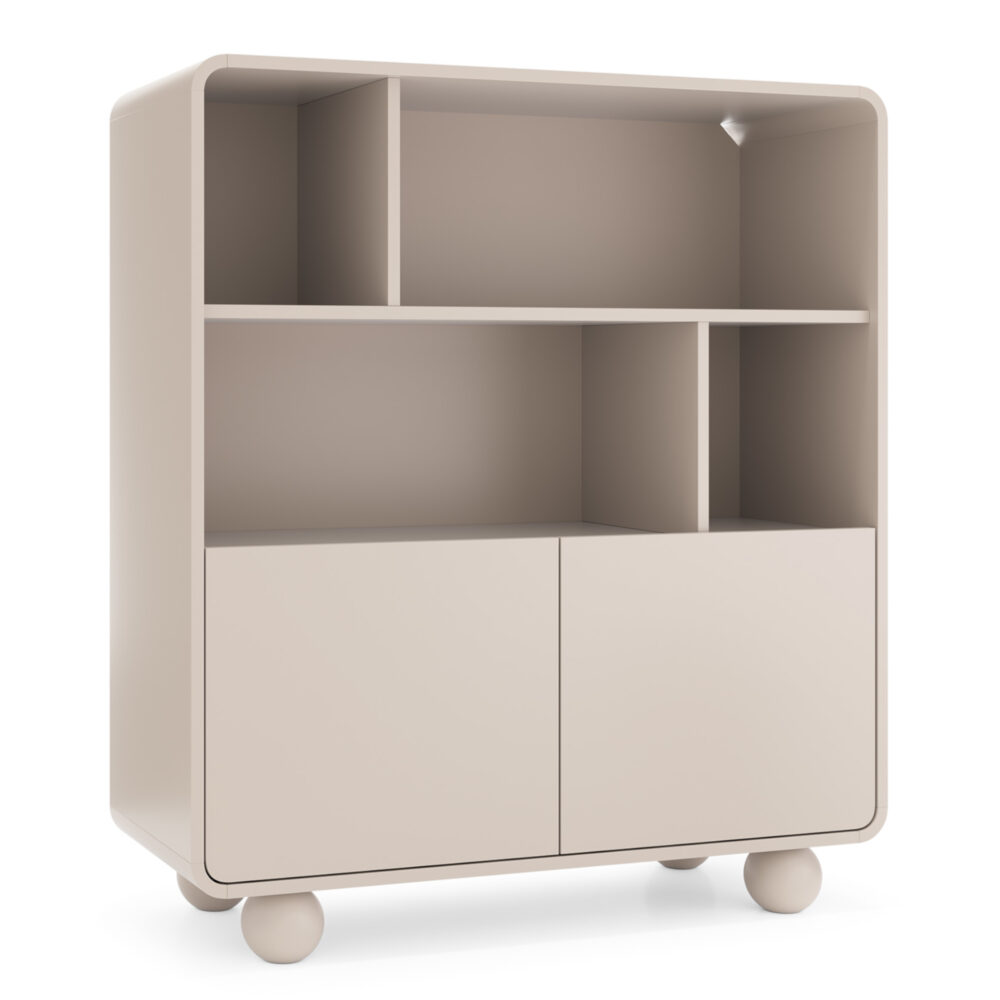 Standregal KAMLOOPS - Kaschmir - Abgerundet - Breite 108 cm, Höhe 121 cm, Tiefe 39 cm