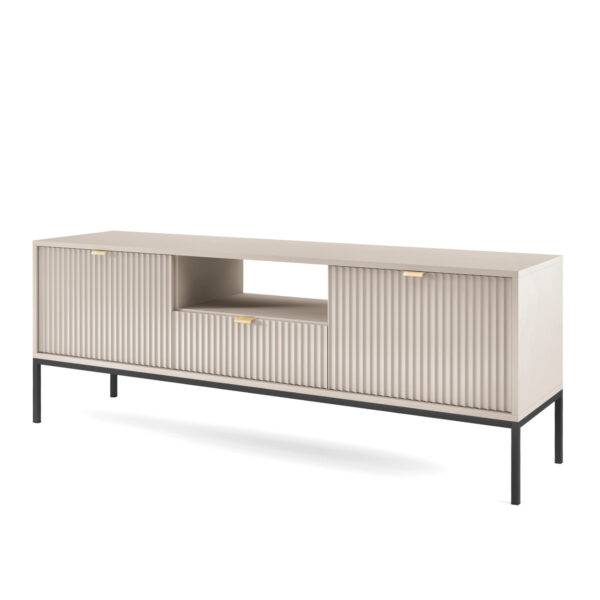 TV-Lowboard NANAIMO - Kaschmir - Goldene Griffe - Breite 154 cm, Höhe 56 cm, Tiefe 39 cm