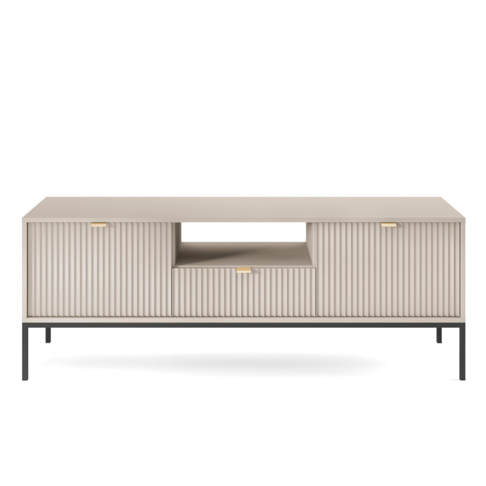 TV-Lowboard NANAIMO - Kaschmir - Goldene Griffe - Breite 154 cm, Höhe 56 cm, Tiefe 39 cm – Bild 7