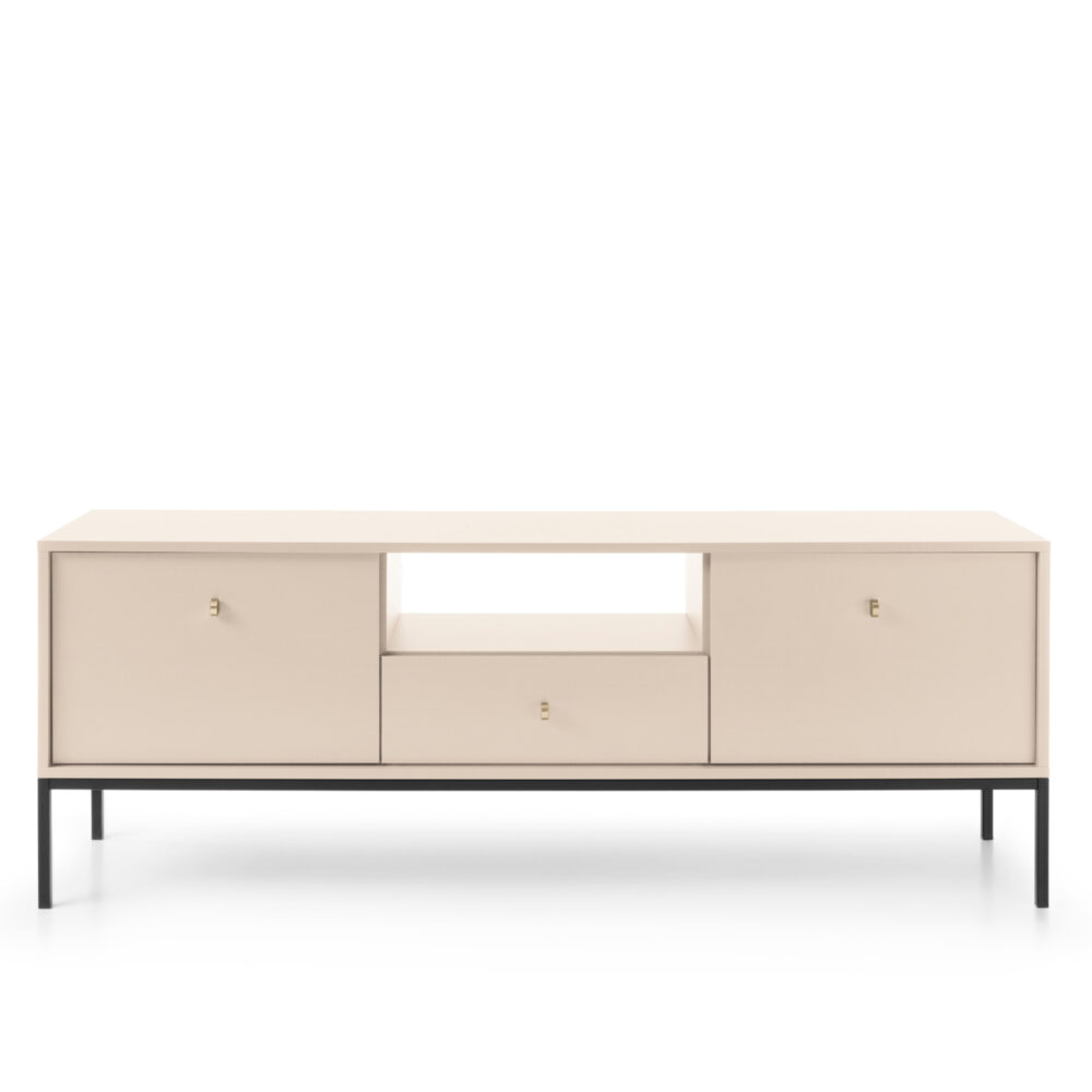TV-Lowboard MONCTON - Beige - Metallgriffe - Breite 154 cm, Höhe 56 cm, Tiefe 39 cm – Bild 7