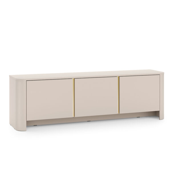 TV-Lowboard AMOS - Kaschmir - Abgerundet - Sanftes Schließen - Breite 168 cm, Höhe 52 cm, Tiefe 39 cm