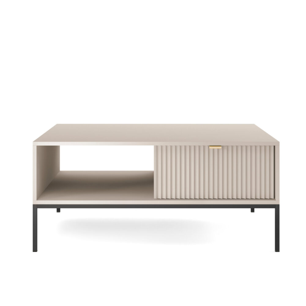 Couchtisch NANAIMO - Kaschmir - Goldene Griffe - 1 Schublade - Breite 104 cm, Höhe 48 cm, Tiefe 68 cm – Bild 5