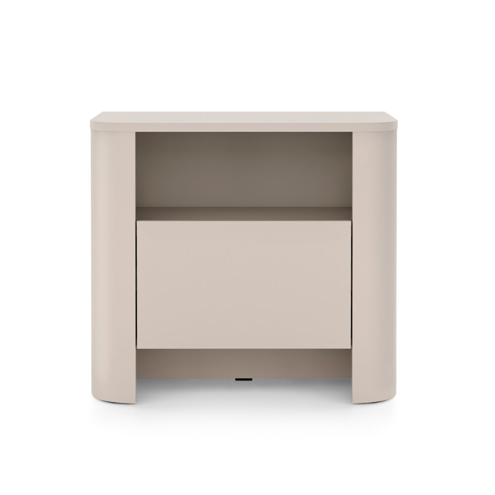 Nachttisch AMOS - Kaschmir - Abgerundet - Sanftes Schließen - 1 Schublade - Breite 58 cm, Höhe 52 cm, Tiefe 39 cm – Bild 7