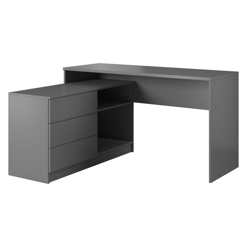 Schreibtisch TOVIK - Graphit - mit Schubladen – Bild 1