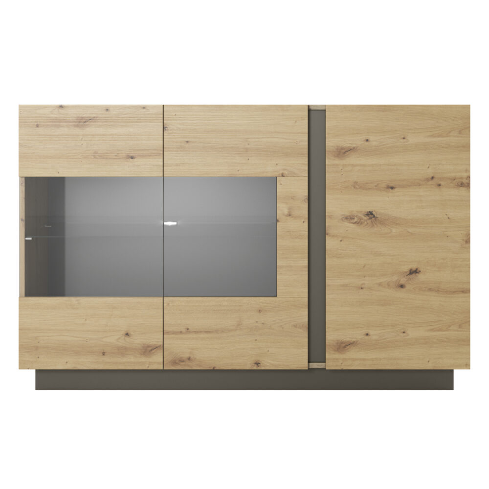 Kommode ANDEBU KOM1 - Eiche - Graphitgrau - mit Glas – Bild 6