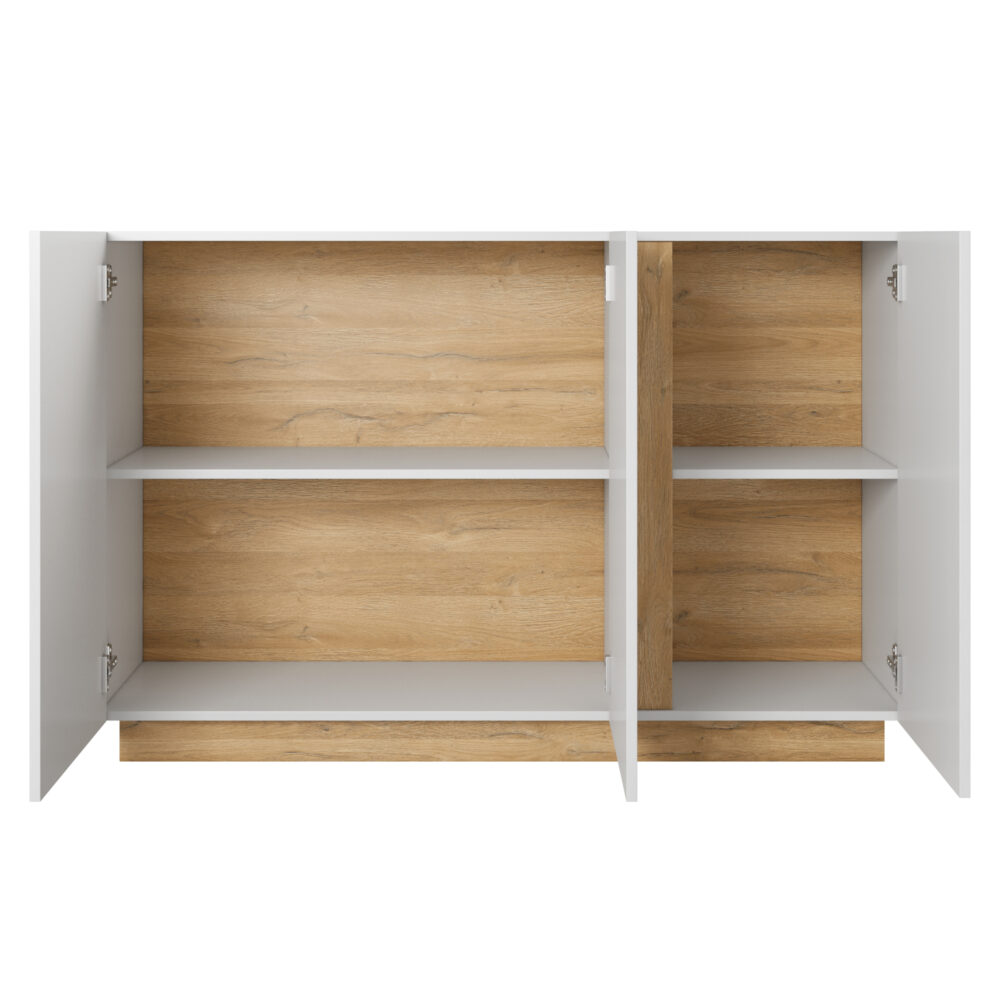 Kommode ANDEBU KOM2 - Eiche - Weiß matt/hochglanz - Soft-Close – Bild 3