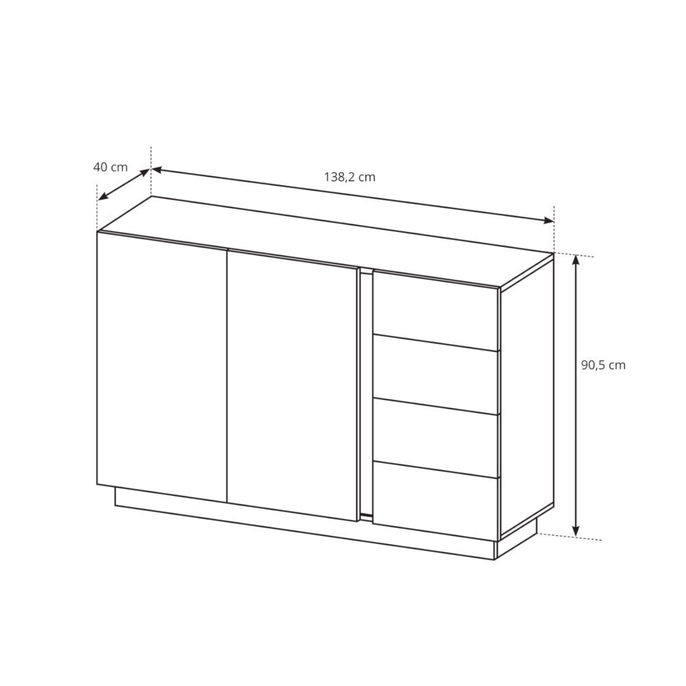Kommode ANDEBU KOM3 - Eiche - Weiß matt/hochglanz - mit Schubladen – Bild 2