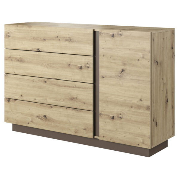 Kommode ANDEBU KOM4 - Eiche - Graphitgrau - mit Schubladen