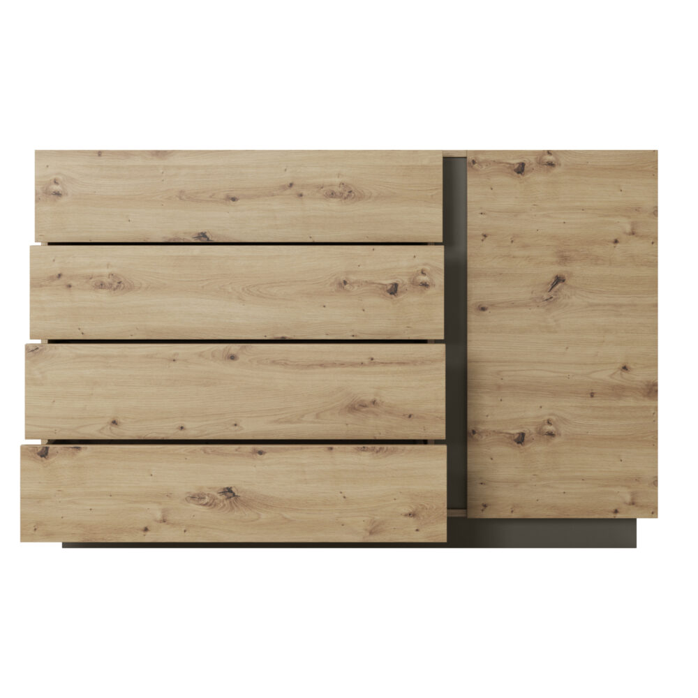 Kommode ANDEBU KOM4 - Eiche - Graphitgrau - mit Schubladen – Bild 6