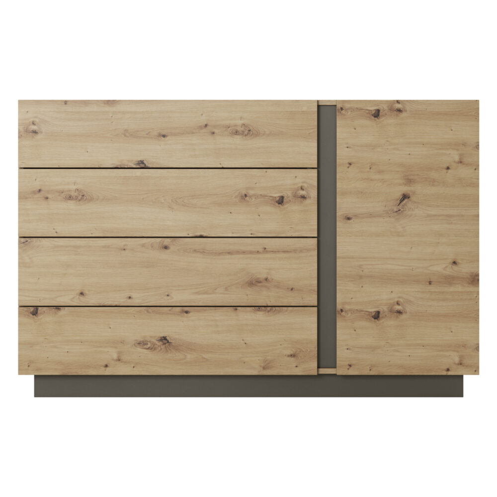 Kommode ANDEBU KOM4 - Eiche - Graphitgrau - mit Schubladen – Bild 7
