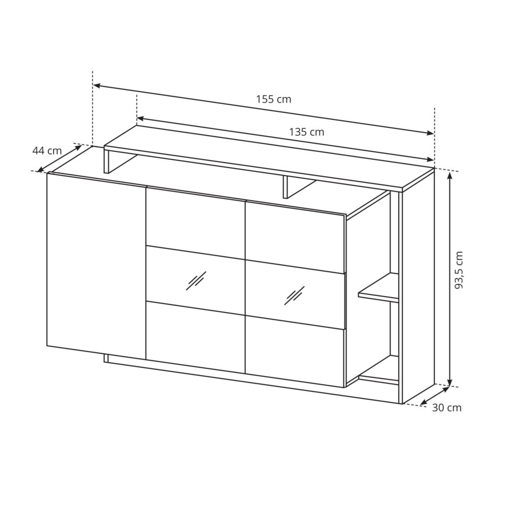 Kommode ALVDAL - Eiche - Weiß – Bild 2
