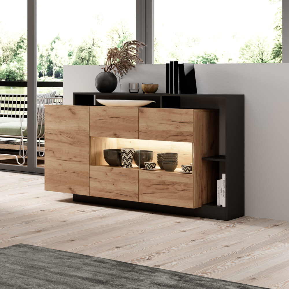 Kommode ALVDAL - Eiche - Anthrazit – Bild 2