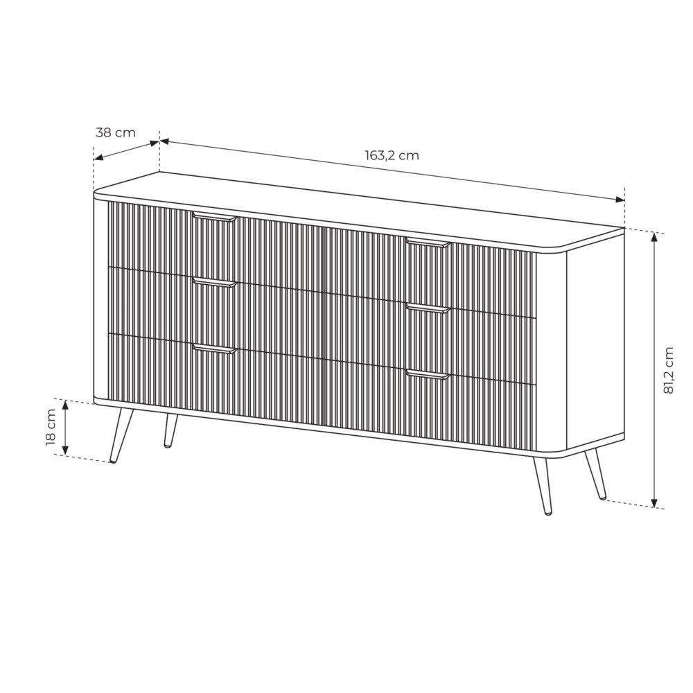 Kommode LEKNES KOM1 - Beige - mit Schubladen – Bild 3