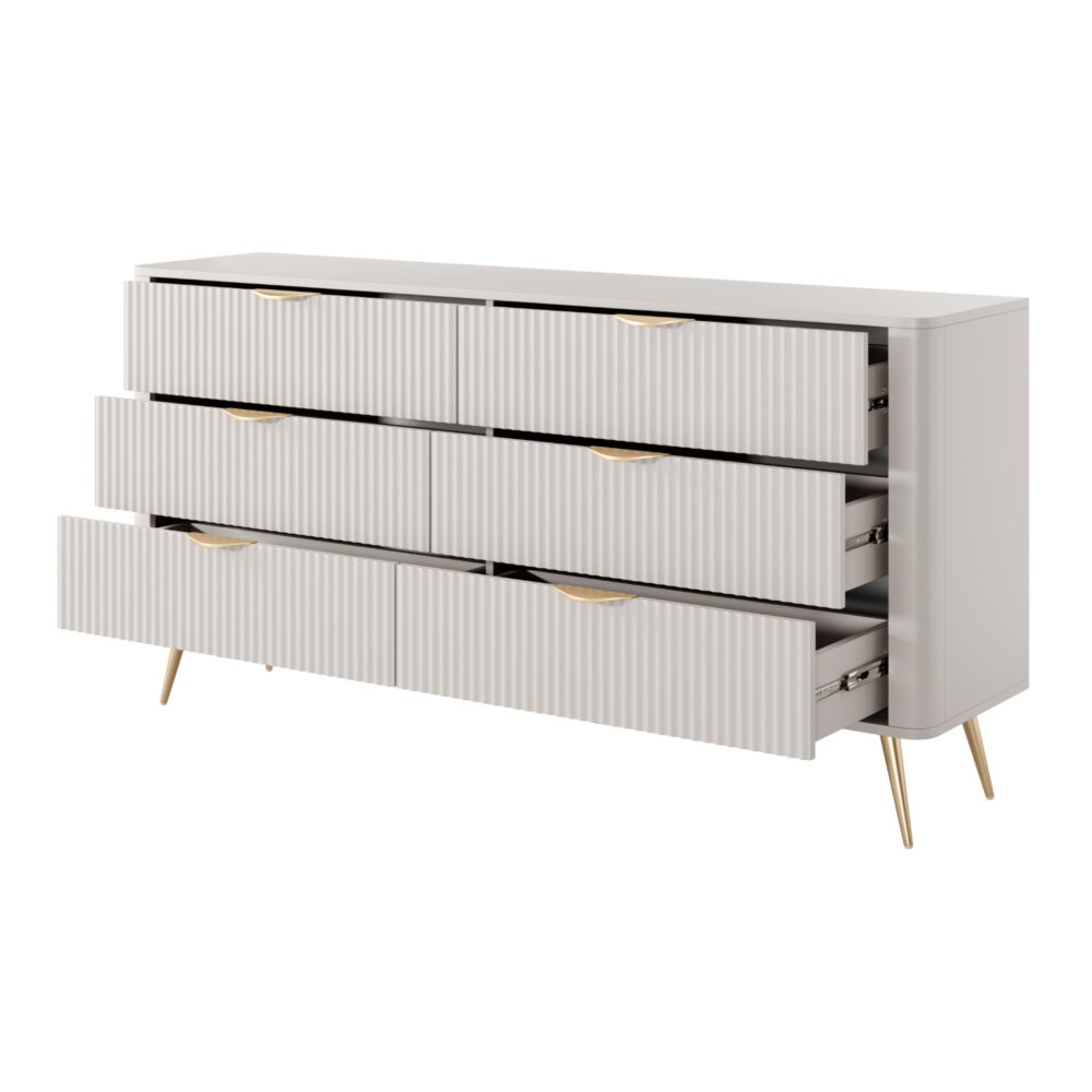 Kommode LEKNES KOM1 - Beige - mit Schubladen – Bild 4