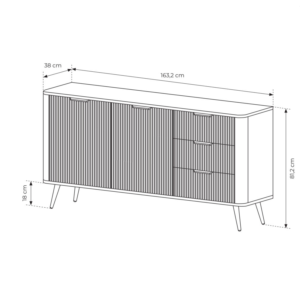 Kommode LEKNES KOM2 - Beige - mit Schubladen – Bild 3