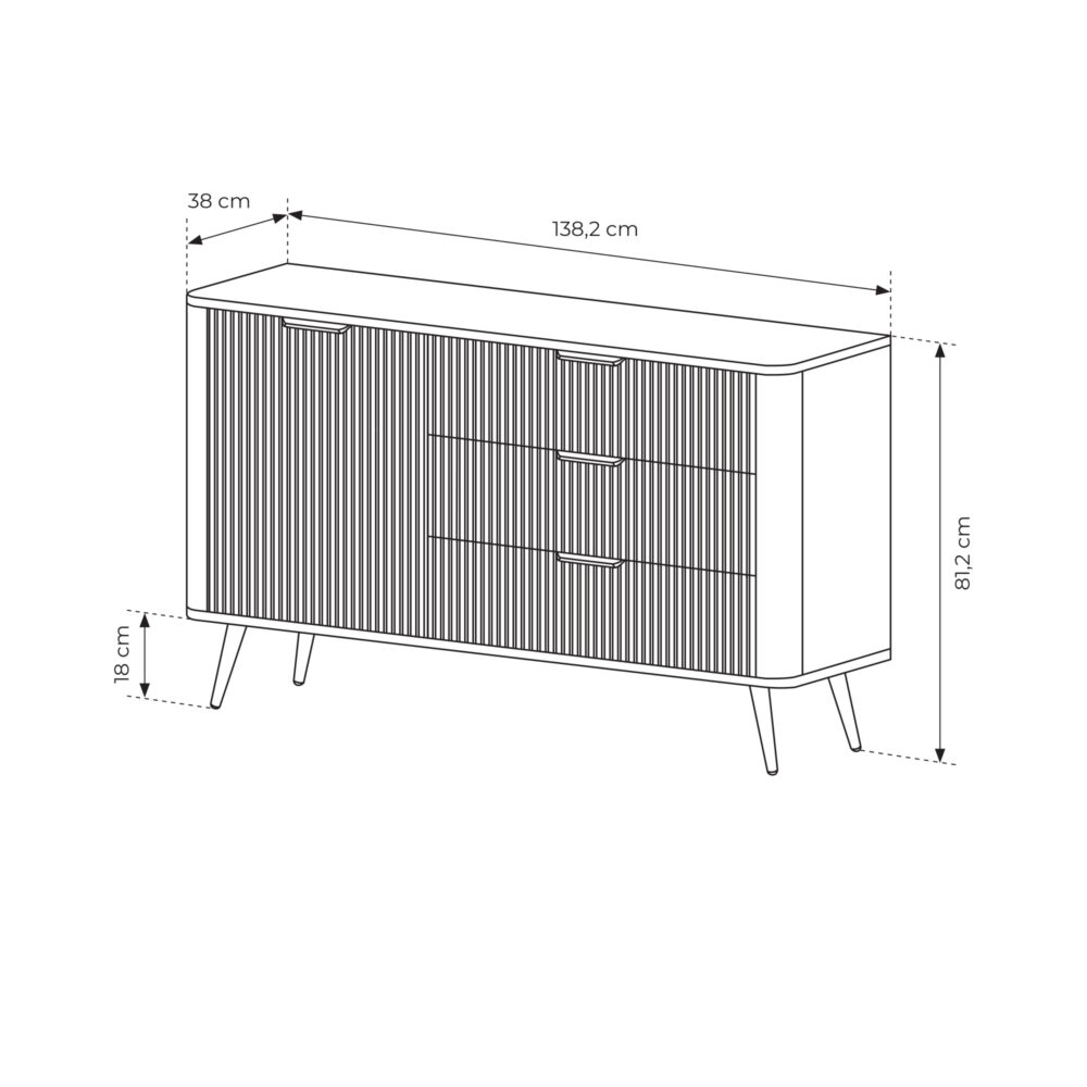 Kommode LEKNES KOM3 - Beige - mit Schubladen – Bild 3