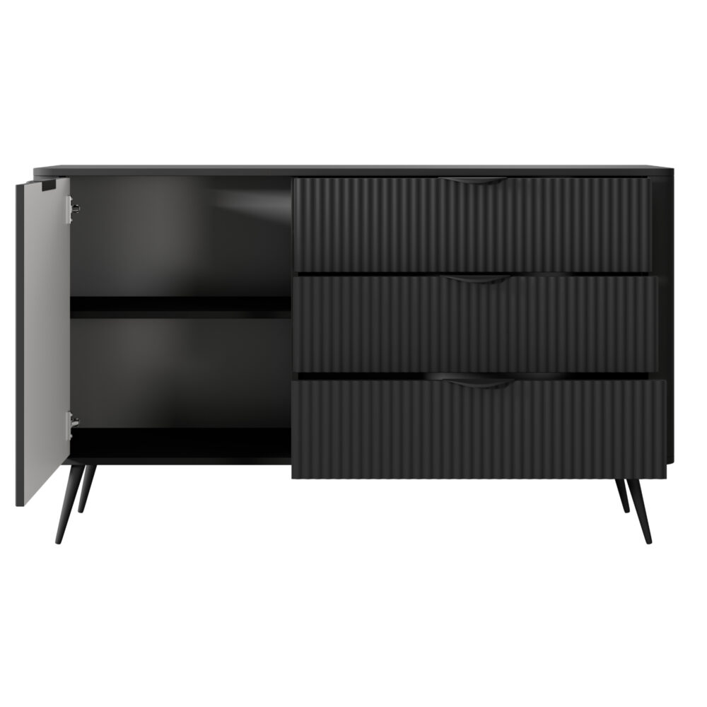 Kommode LEKNES KOM3 - Schwarz - mit Schubladen – Bild 8