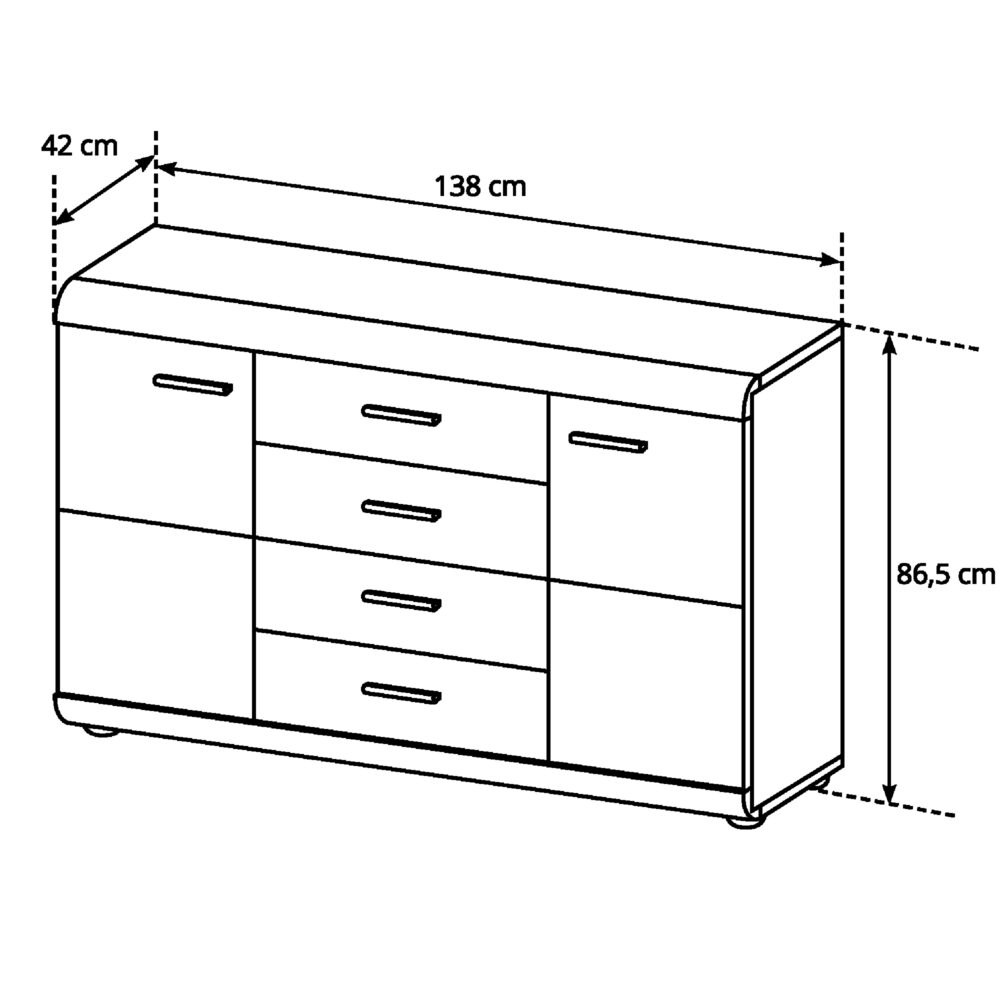 Kommode LYNGDAL KOM2 - Sonoma-Eiche - mit Schubladen – Bild 2