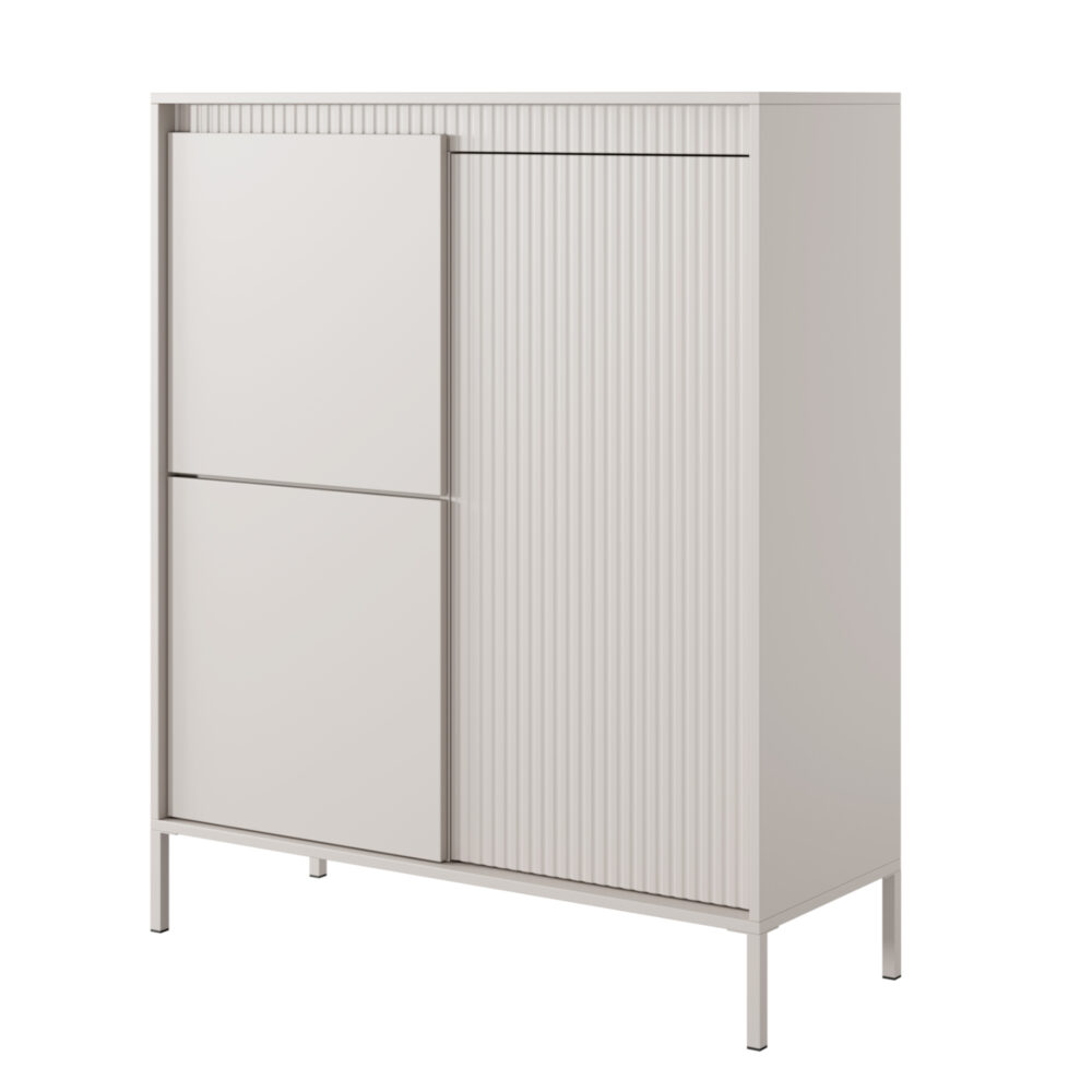 Kommode SELBU KOM1 - Beige - geriffelte Fronten