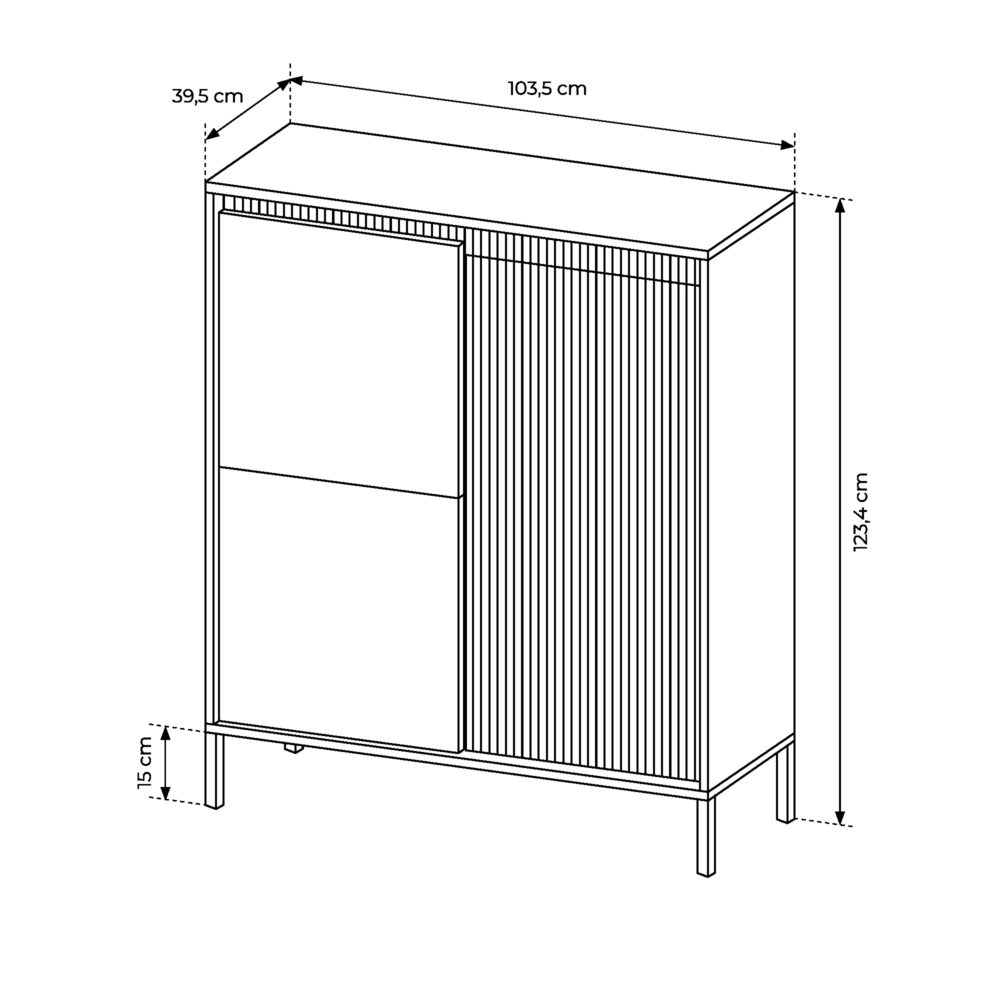 Kommode SELBU KOM1 - Beige - geriffelte Fronten – Bild 3
