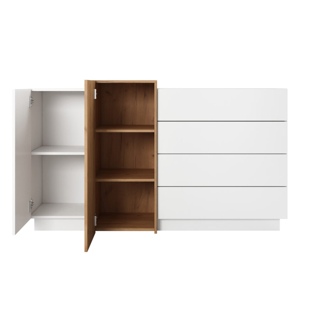 Kommode ETNE KOM2 - Eiche - Weiß - 4 Schubladen – Bild 3