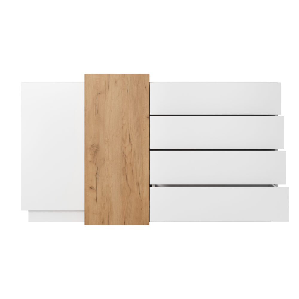 Kommode ETNE KOM2 - Eiche - Weiß - 4 Schubladen – Bild 5