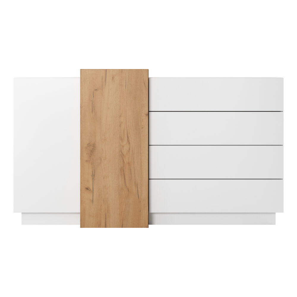 Kommode ETNE KOM2 - Eiche - Weiß - 4 Schubladen – Bild 6
