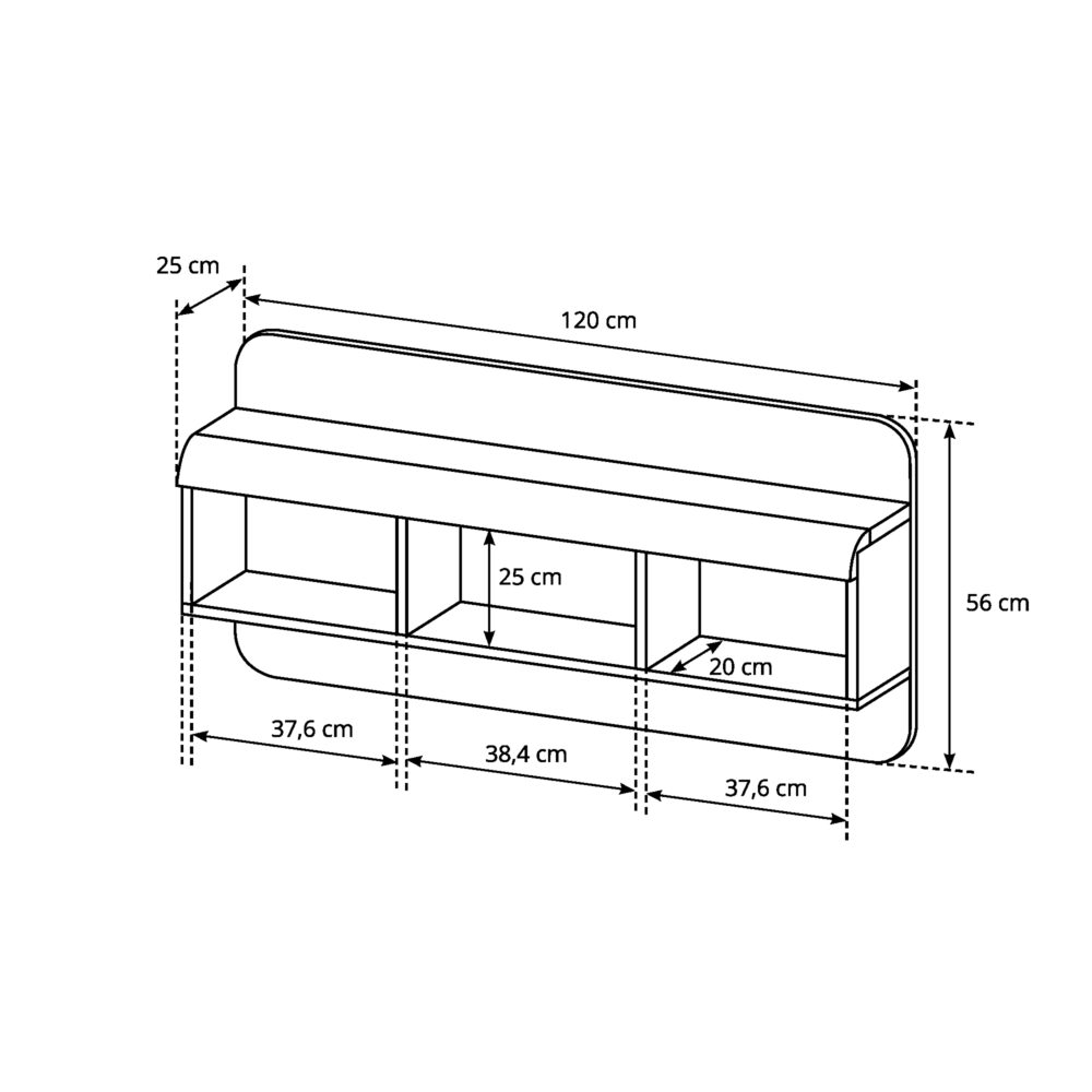 Hängeregal LYNGDAL - Sonoma-Eiche - matt – Bild 3