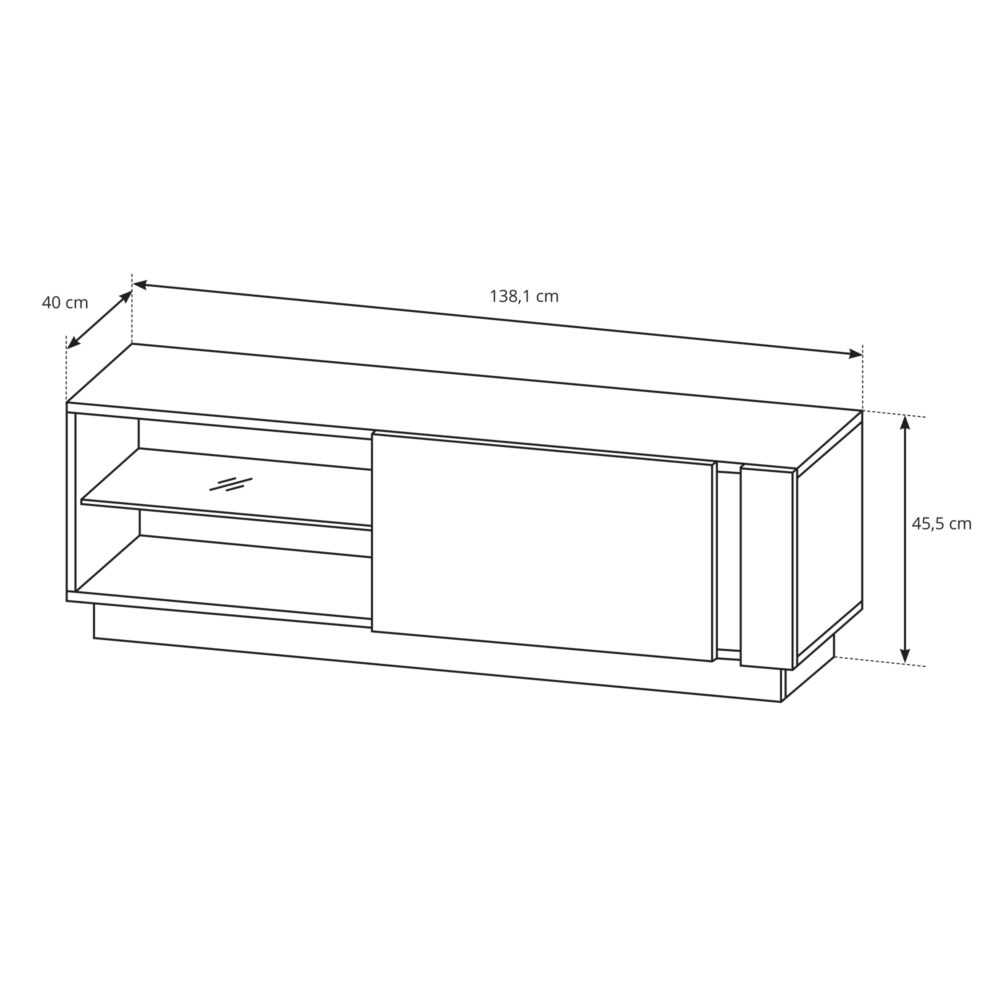 TV-Lowboard ANDEBU - Eiche - Graphitgrau - Soft-Close – Bild 2