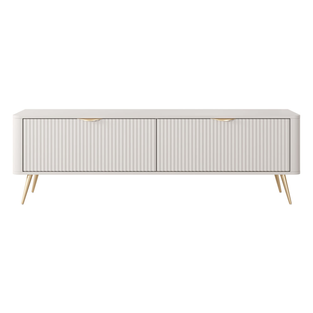 TV-Lowboard LEKNES - Beige - geriffelte Fronten – Bild 7