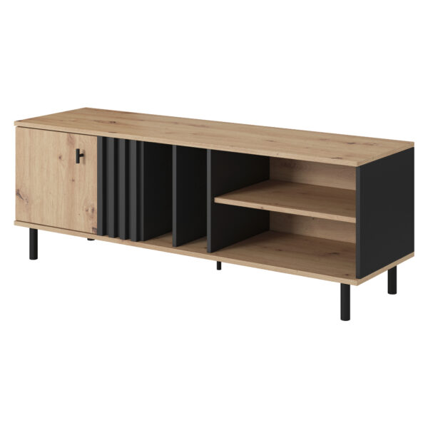 TV-Lowboard MANDAL - Eiche - Anthrazit - matt