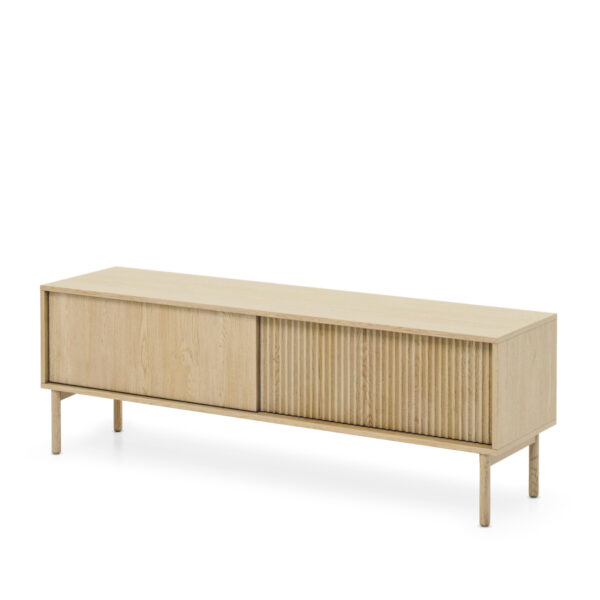 TV-Lowboard TAU - Cremona-Eiche - geriffelte Fronten