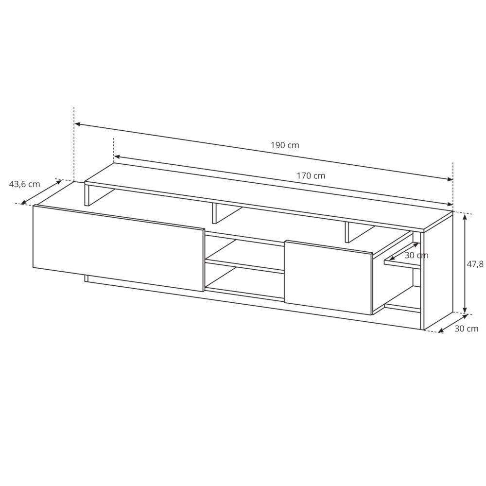 Wohnwand ALVDAL - Eiche - Anthrazit – Bild 2