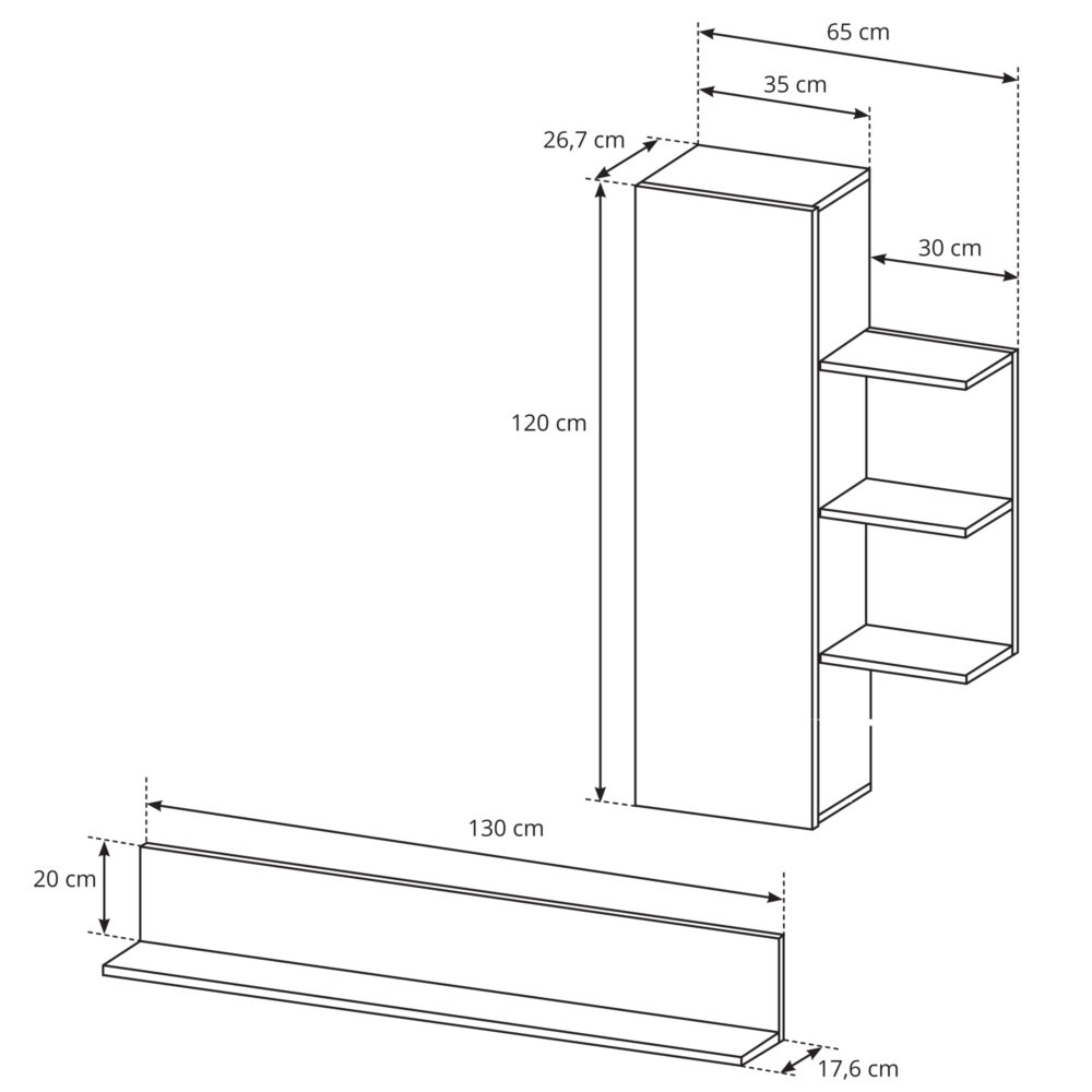 Wohnwand ALVDAL - Eiche - Anthrazit – Bild 3