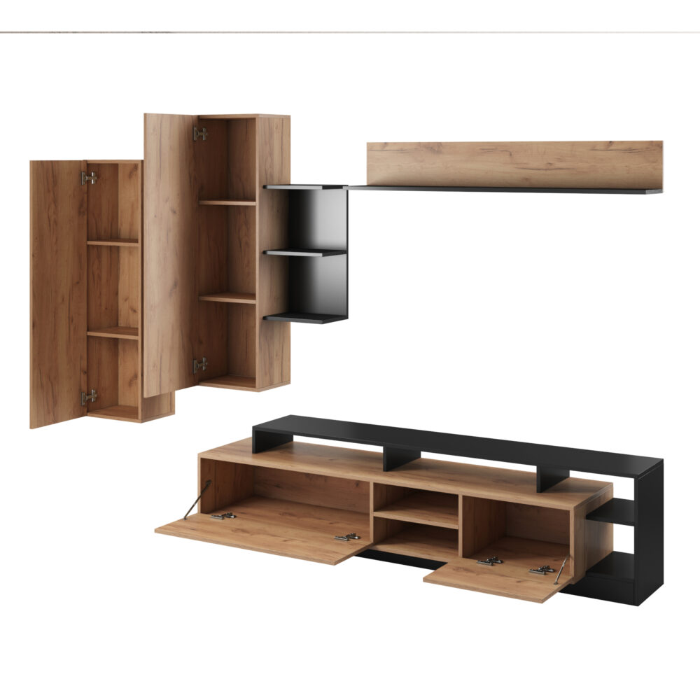 Wohnwand ALVDAL - Eiche - Anthrazit – Bild 4