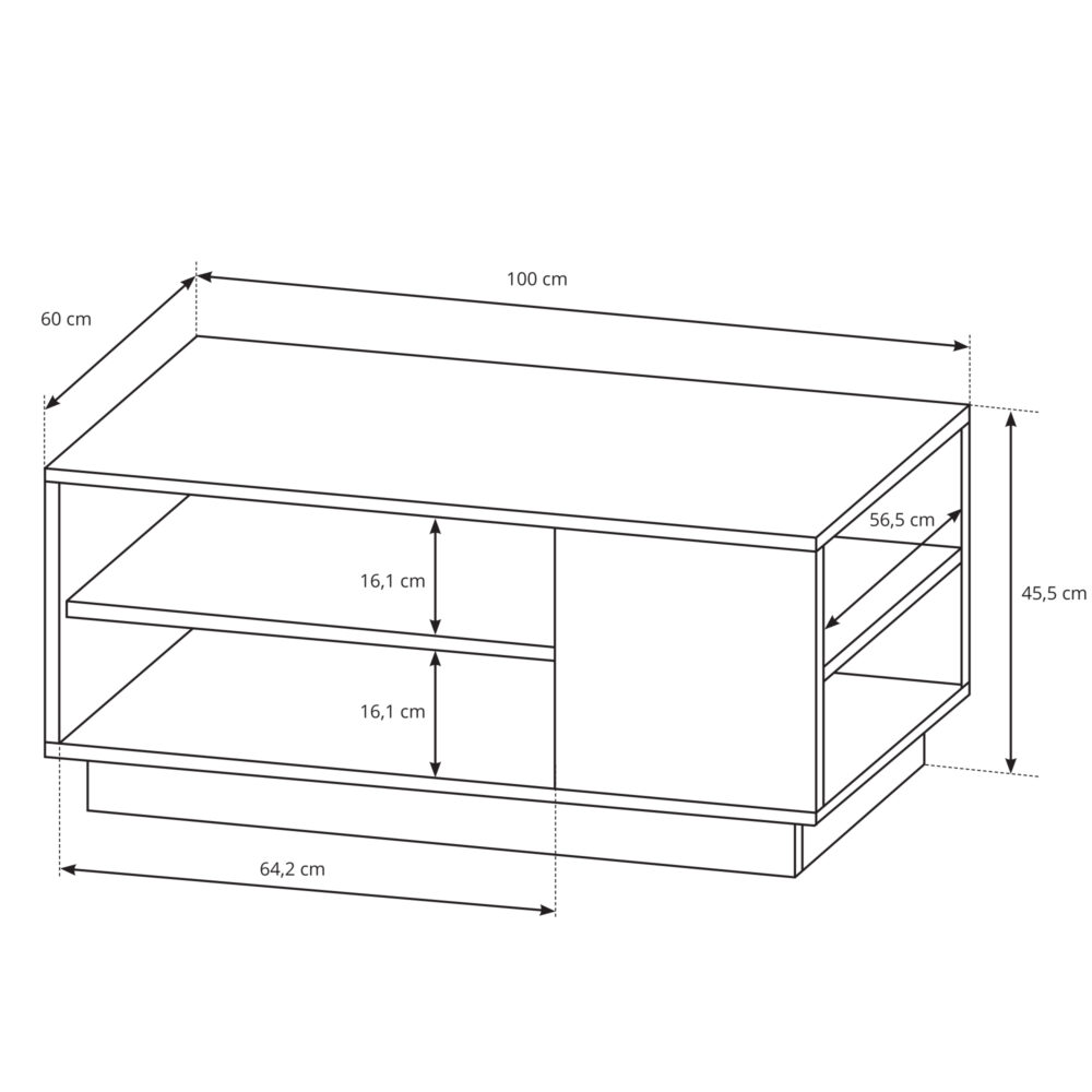 Couchtisch ANDEBU - Eiche - Graphitgrau – Bild 2