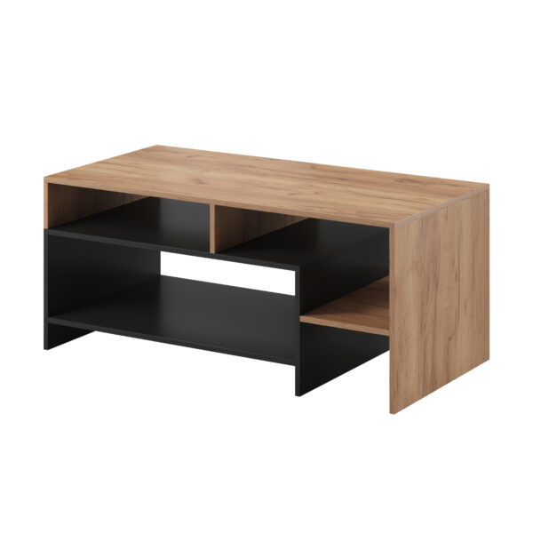 Couchtisch ALVDAL - Eiche - Anthrazit - Ablagen