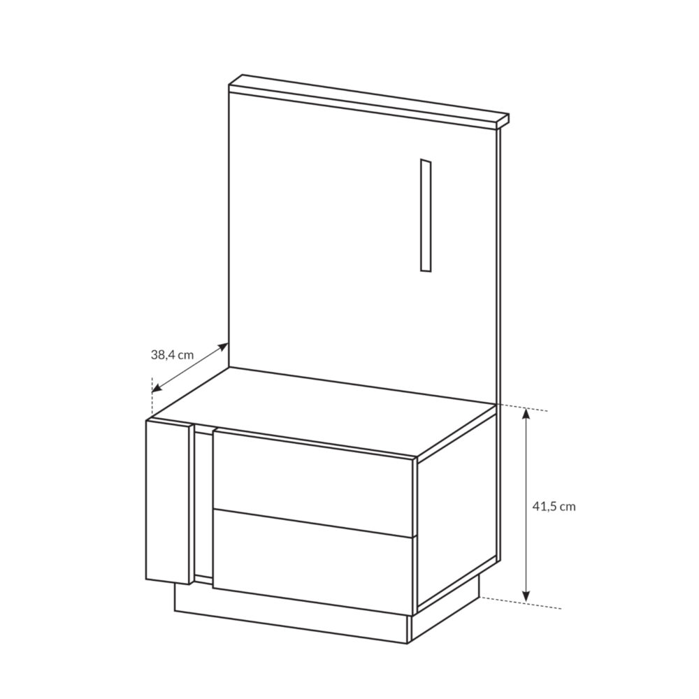 2er-Set Nachttische ANDEBU - Eiche - Weiß matt/hochglanz - mit Schubladen – Bild 2