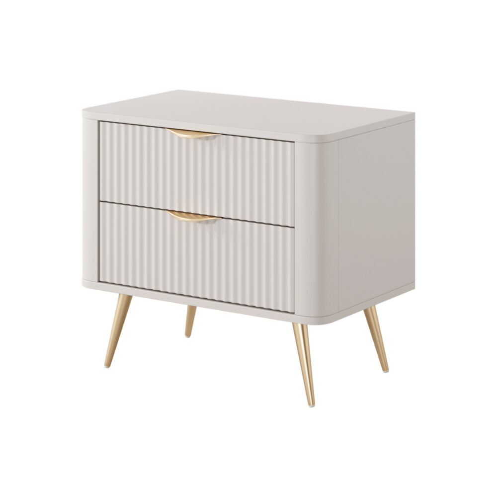 Nachttisch LEKNES - Beige - mit Schubladen